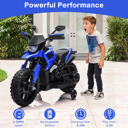 6V Electric Ride-On Motorcycle for Toddlers | Training Wheels | Kids Rider