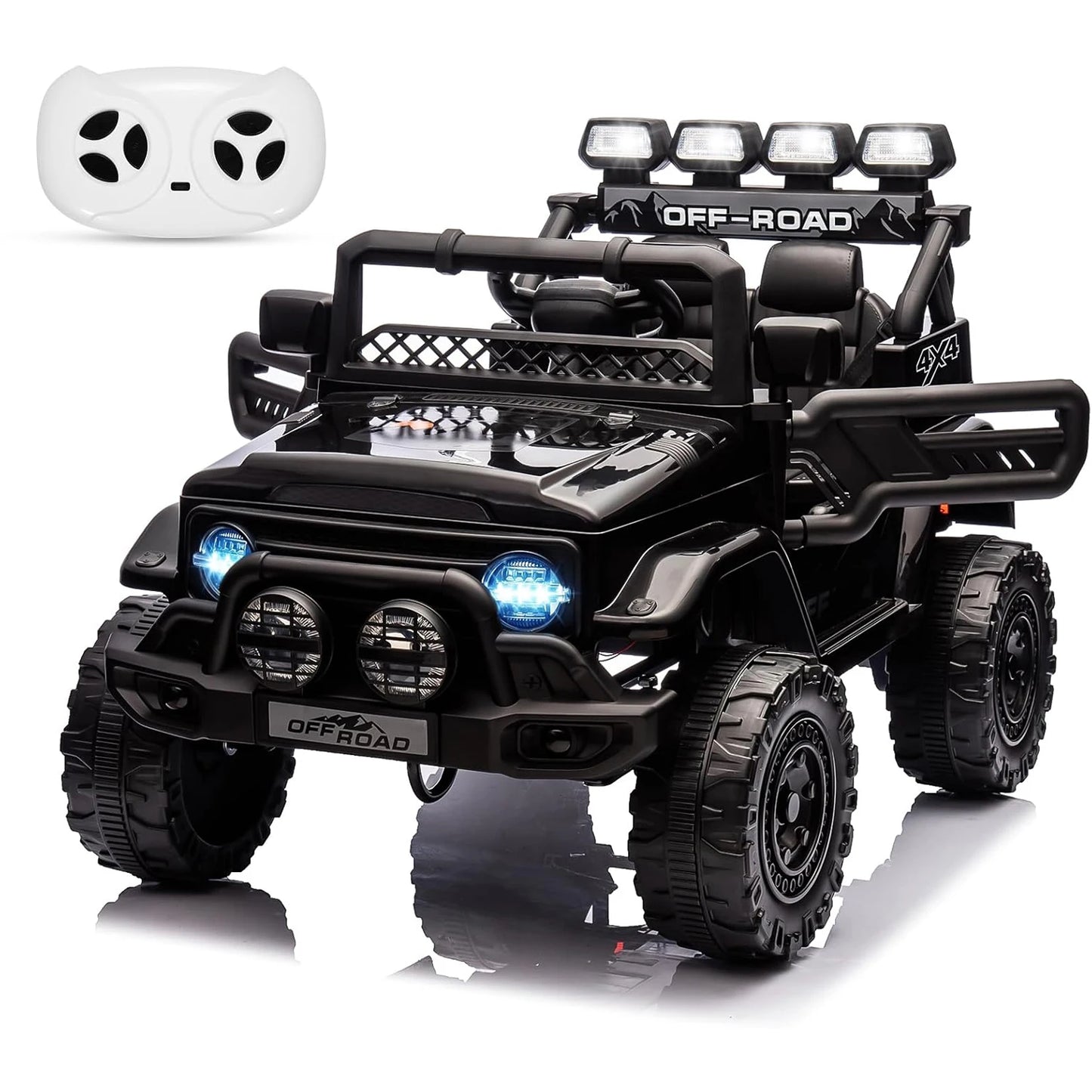 Lil Drivers 12V Kids Jeep Ride-On Truck w/ Remote & LED Lights