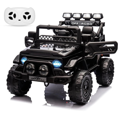 Lil Drivers 12V Kids Jeep Ride-On Truck w/ Remote & LED Lights