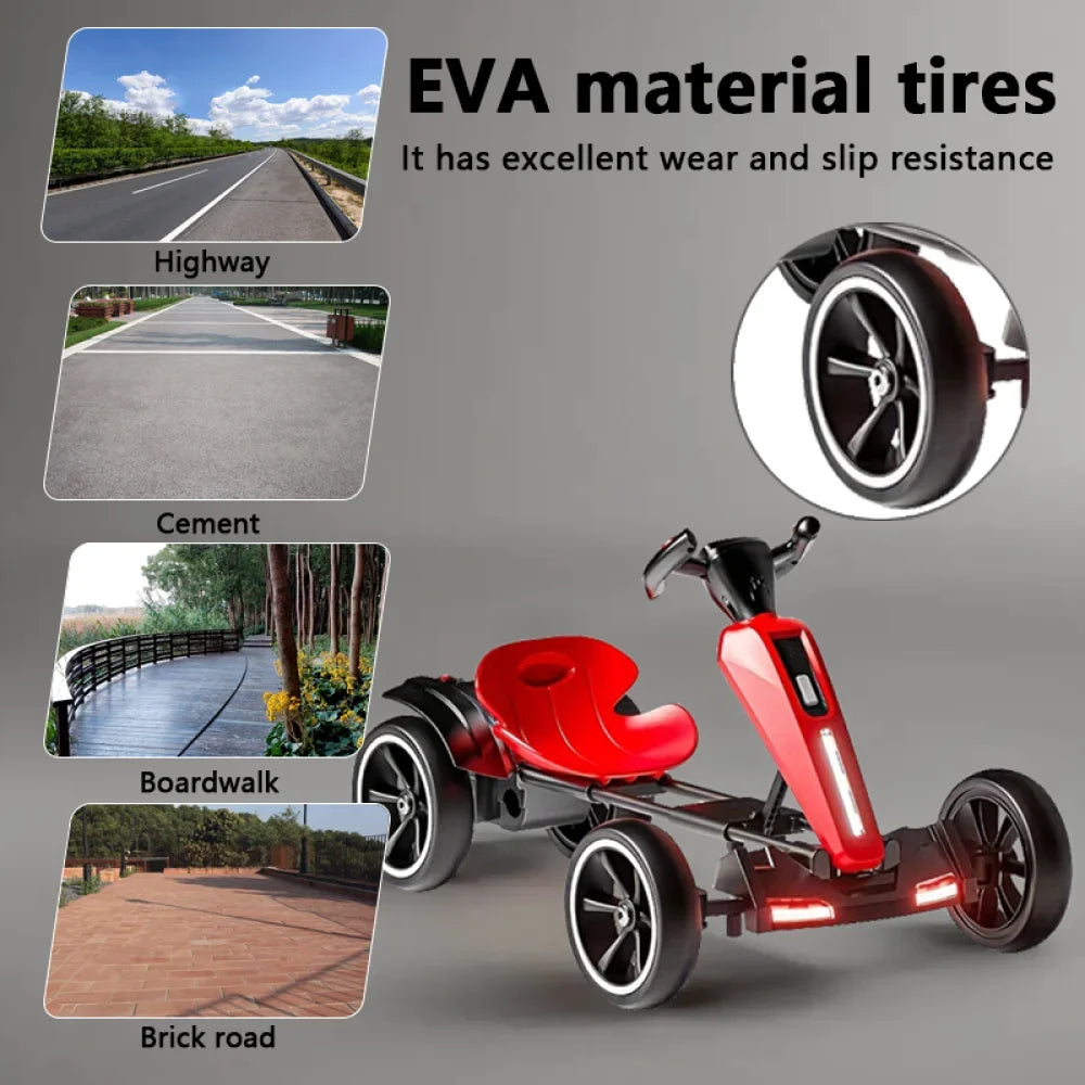 12V Electric Kids Racing Go Kart | Adjustable Seat | Kids Rider (Age: 3 to 8Y)