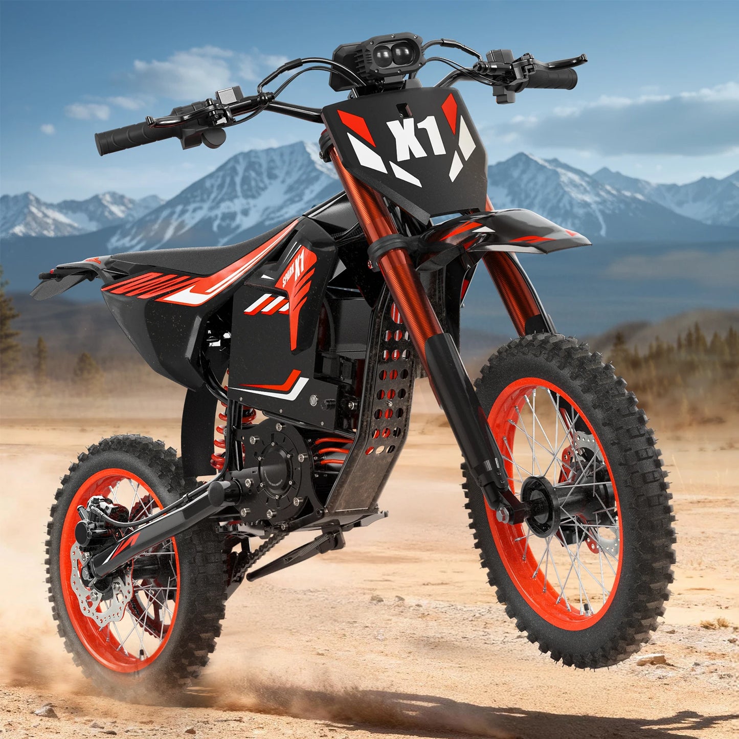 QRONGE X1 Spark 60V - 4500W Electric Dirt Bike for Teens & Adults | 50MPH w/Fat Tire Electric Motorcycle