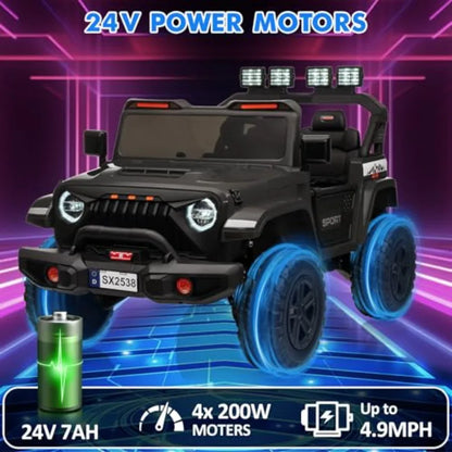 24V Kids Ride-On Truck | 2 Seater, Remote Control & 3 Speeds | Kids Rider
