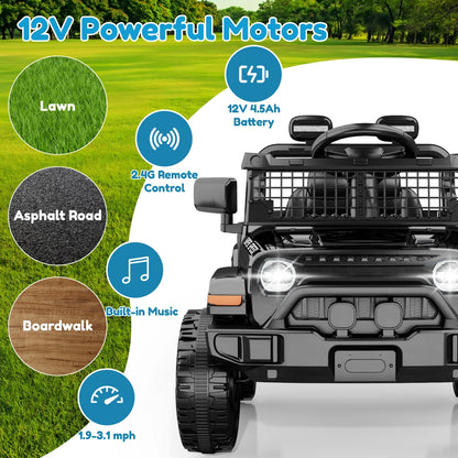 12V Kids Ride-On Car with Parent Remote | Spring Suspension | Kids Rider (Recommended Age: 2–6 Years)