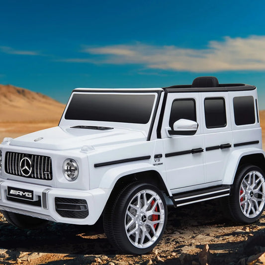 12V Mercedes-AMG White Kids Ride-On Car w/ Remote & Suspension