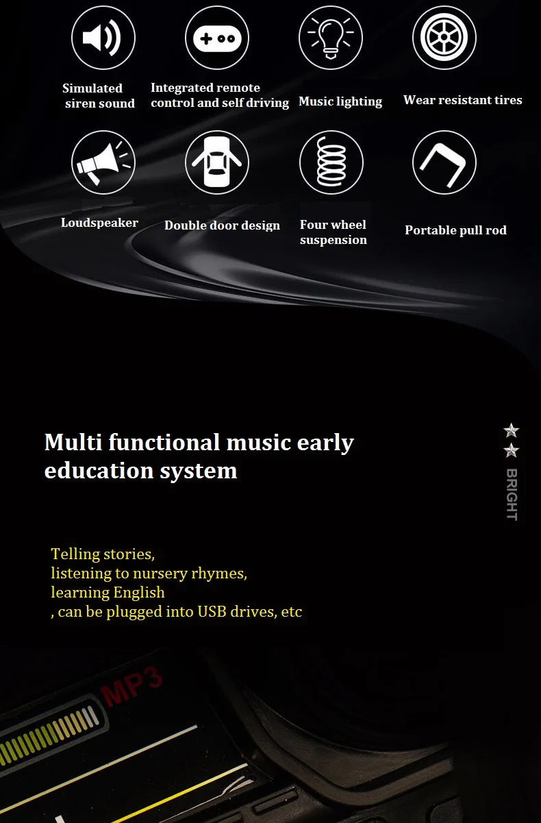 YOGOHALO 12V Big 4WD Kids Police Ride-On Car w/ Remote & Music | 1-Seater