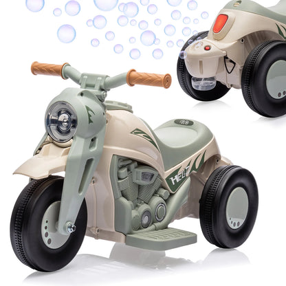 6V Kids Ride-On Bubble Motorcycle with Lights & Music | Best Gift for Toddlers 2+