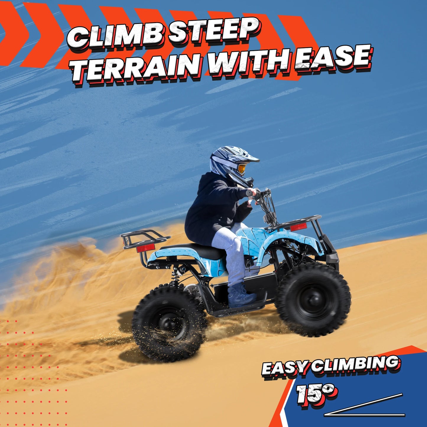 36V Electric ATV Dirt Quad Ride On for Kids - 4-Wheeled Drive 500W Powerful Motor With Real Tyres | All Terrain Off Road Drive