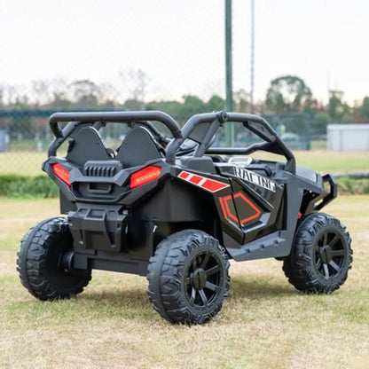 24V 2-Seater Kids Ride-On UTV Buggy w/ Remote & Wide Seats Off Road Ride for Boys(Age: 5+ Yrs))