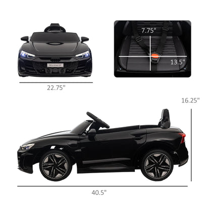 Aosom Kids Ride on Car 12V Licensed Audi RS E-tron GT 3.1 MPH Electric Car for Kids Ride-on Toy for Boys and Girls with Remote