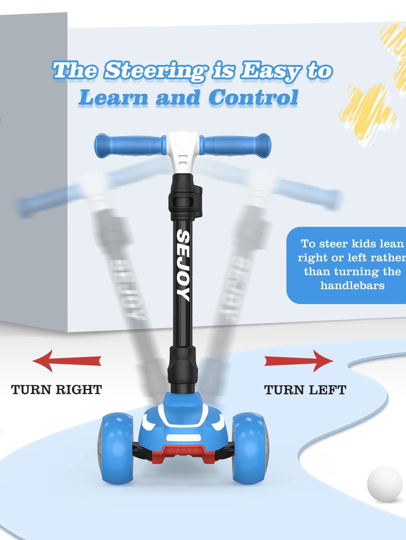 Kids 3-Wheel Scooter w/ LED Wheels & Seat Adjustable | Sit/Stand Child Toddler Toy