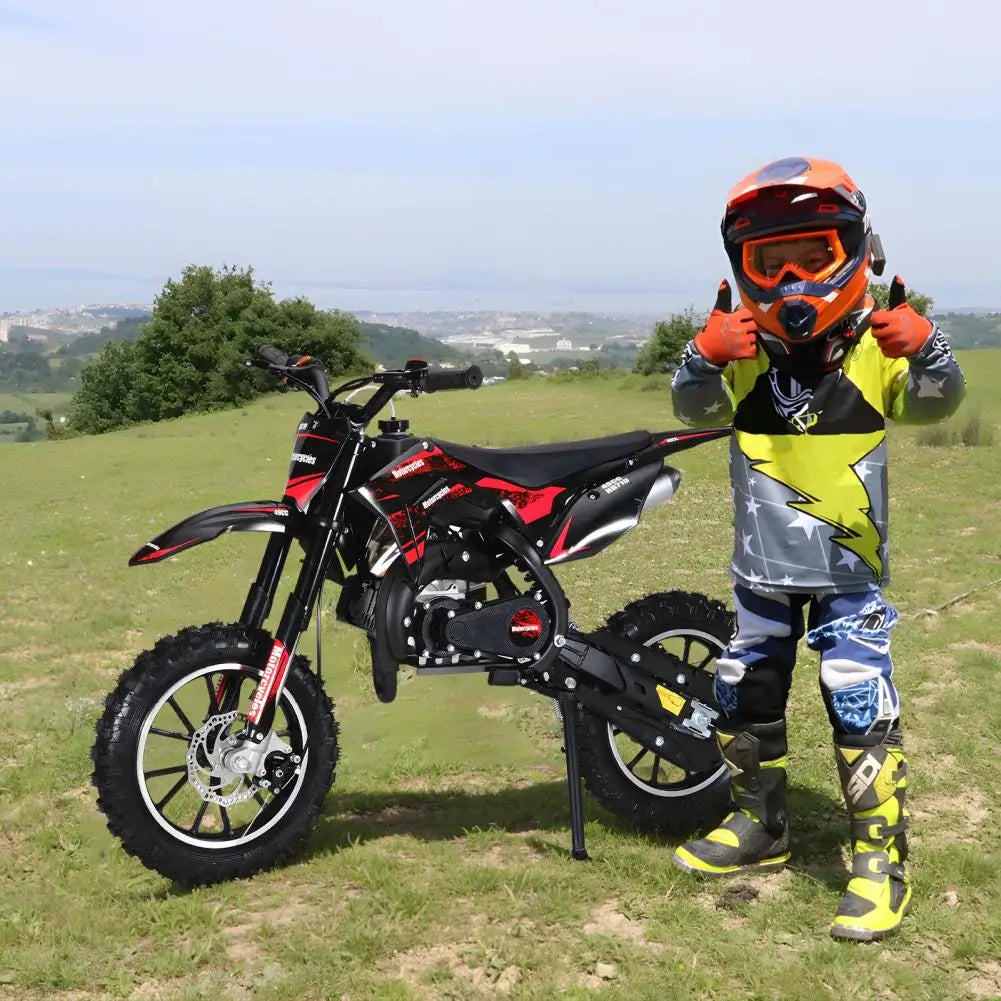 49cc Mini Kids Dirt Bike 2-Stroke Gas Motorcycle W/ Off-Rode Tire Up To 25 MPH