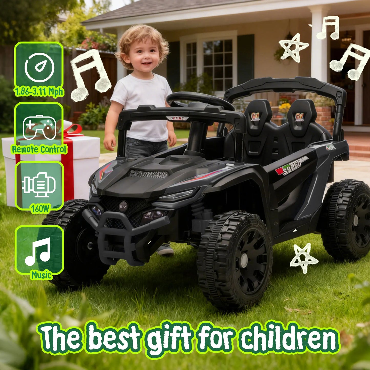24V Kids UTV | Dual 80W Motors, Suspension & Remote | Kids Rider