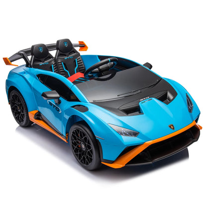 24V Licensed Lamborghini Huracan STO Kids Electric Ride-On Drift Car: 360° Spin