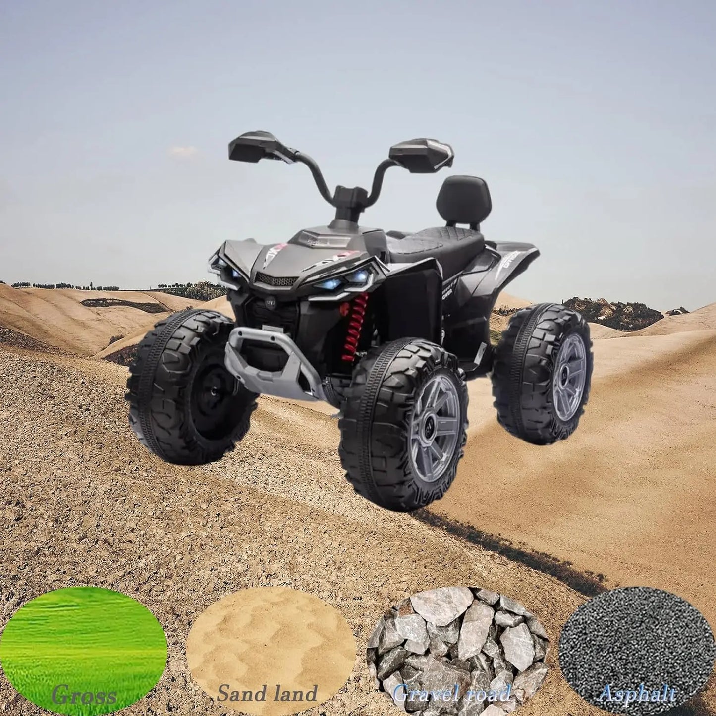 24V Kids Electric ATV 4-Wheeler (2-Seater) Ride-On with Dual 550w Motor | Off-Road Drive for 3-12Yrs Kid