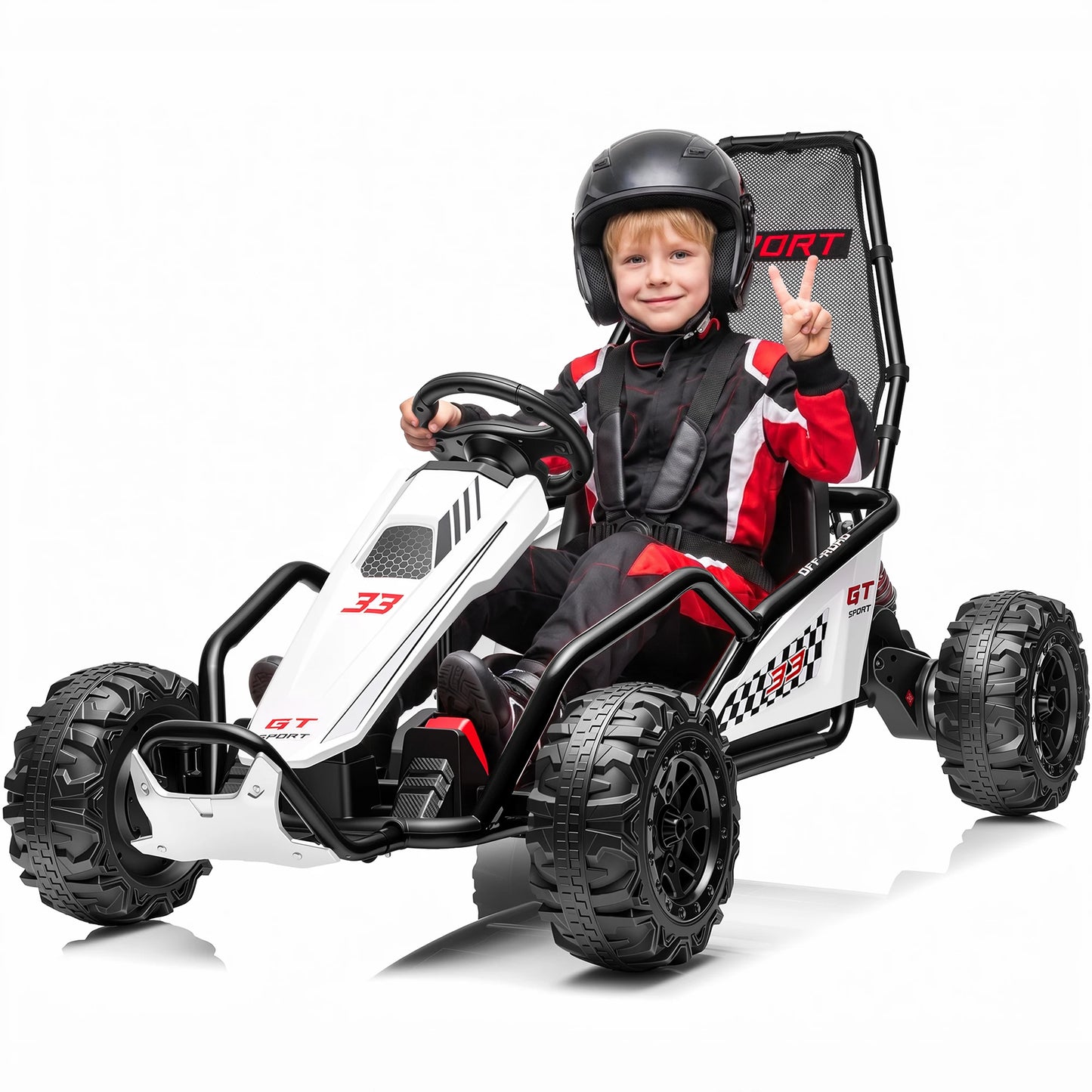 24V 400W Kids Electric Racing Go Kart Off-Road Ride On Car with Shock Absorber