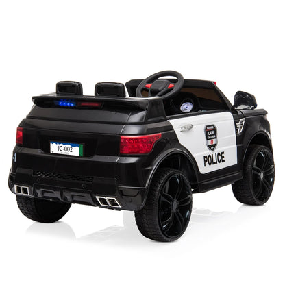 12V Big Kids Police Ride-On Car w/ Remote, Music & LED | 4Wheel Drive | 1-Seater