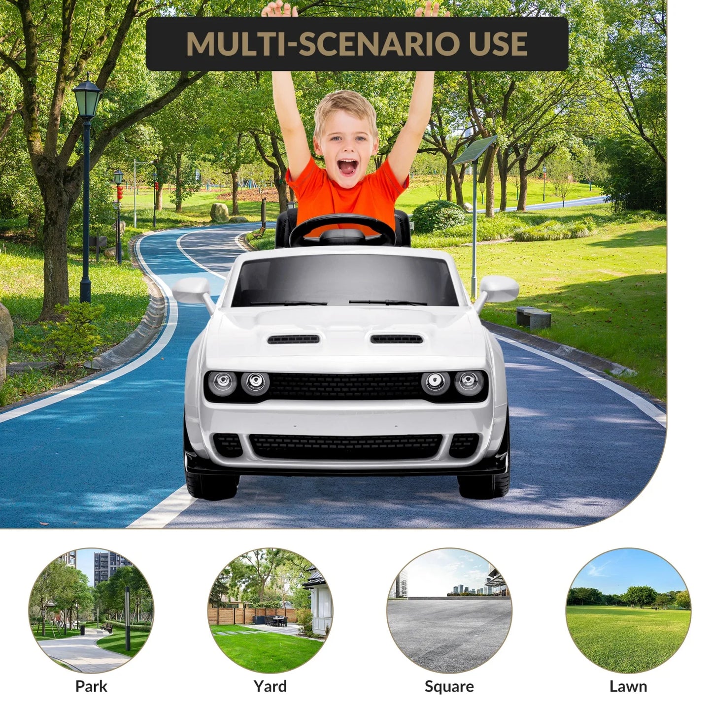 12V Kids Electric Ride-On Police Car with Remote & LED | Kids Rider(Recommended Age - 3-6 Years)