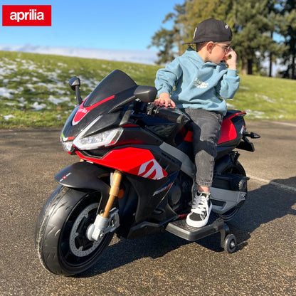 Aprilia Licensed 24V Kids Ride on Motorcycle w/LED Lights (Age: 4 to 12Y)