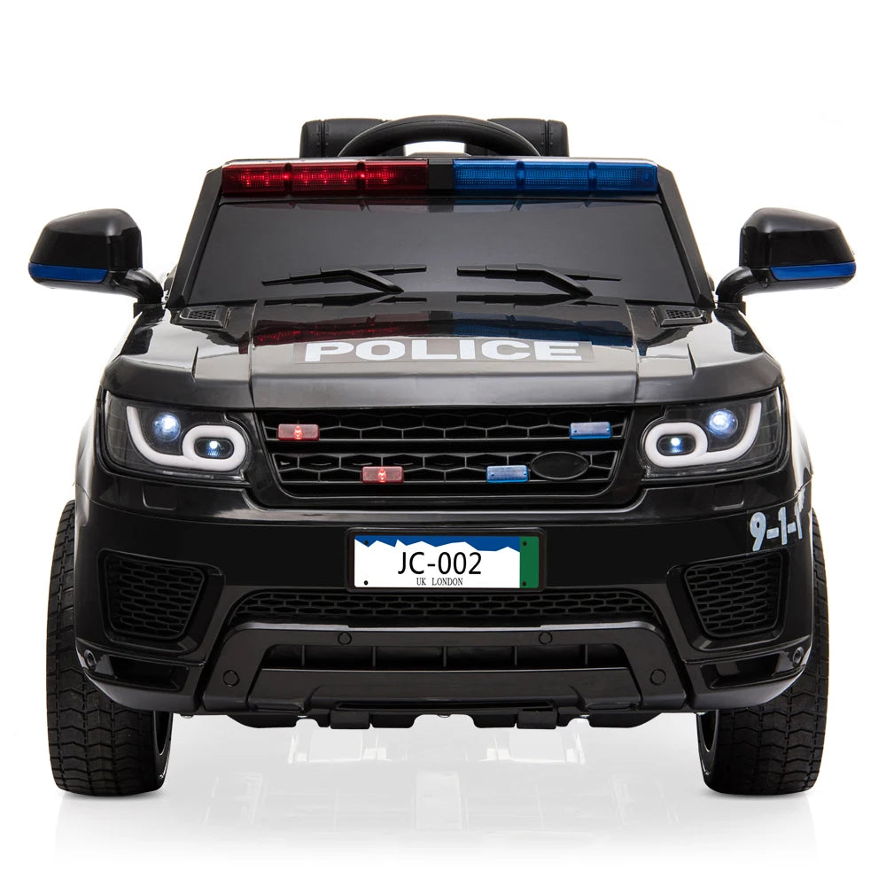 12V Big Kids Police Ride-On Car w/ Remote, Music & LED | 4Wheel Drive | 1-Seater