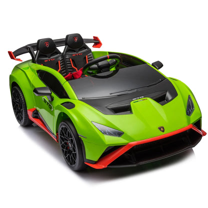 24V Licensed Lamborghini Huracan STO Kids Electric Ride-On Drift Car: 360° Spin
