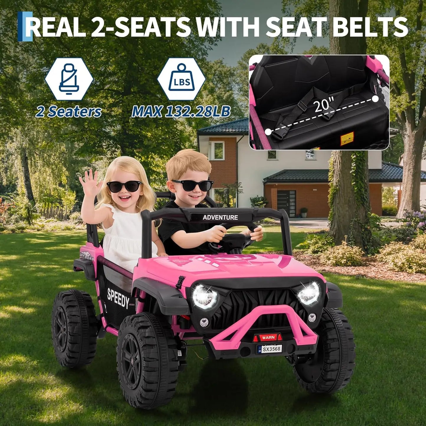 24V 2-Seater Kids Ride-On Truck w/ Remote & Bluetooth | (Age: 3 to 8 Yeras)