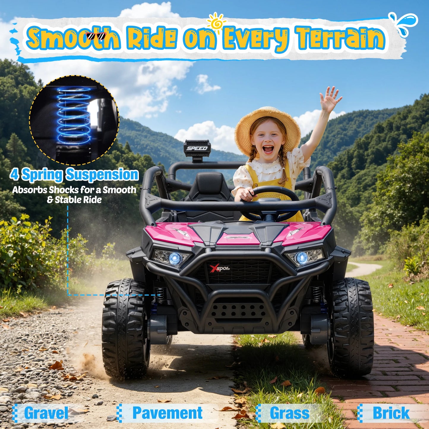 XXL 24V 4WD Off-Road Kids Ride-On UTV W/ Parent Control (70-90 Mins Ride Time)