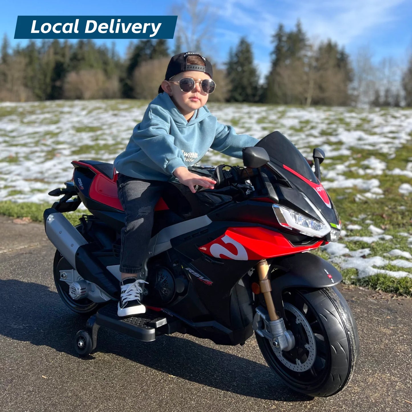 Aprilia Licensed 24V Kids Ride on Motorcycle w/LED Lights (Age: 4 to 12Y)