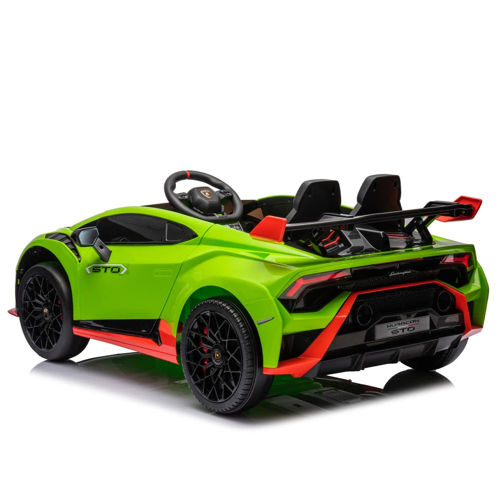 24V Licensed Lamborghini Huracan STO Kids Electric Ride-On Drift Car: 360° Spin