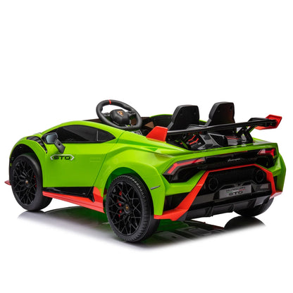 24V Licensed Lamborghini Huracan STO Kids Electric Ride-On Drift Car: 360° Spin