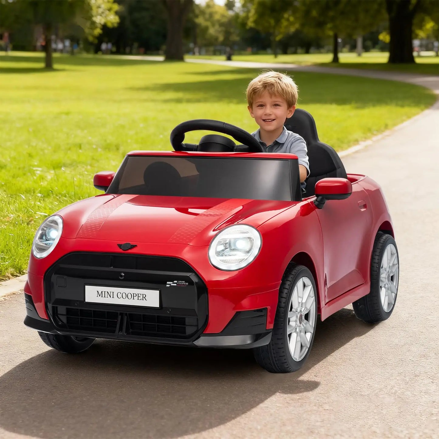 12V Mini Cooper Ride on Car Toy For Kids | Battery-Powered Electric Driving Car for kids With Parental Control