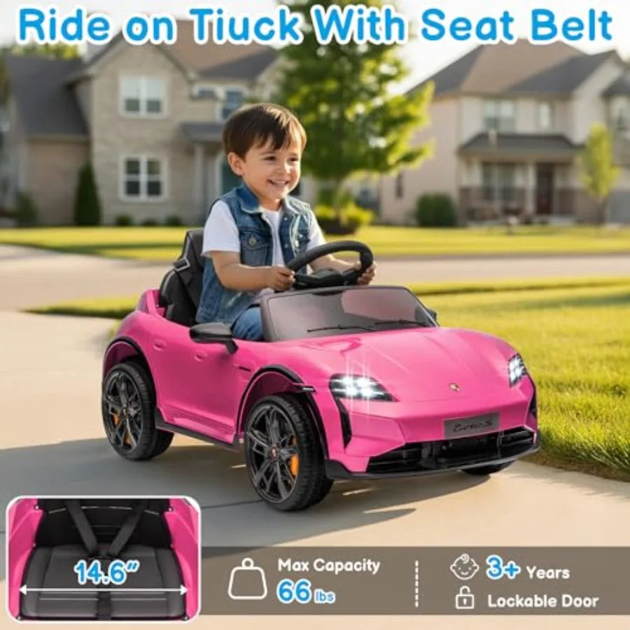 12V Licensed Porsche Taycan Kids Ride-On Car w/ Parent Remote (Age: 2 to 7Y)