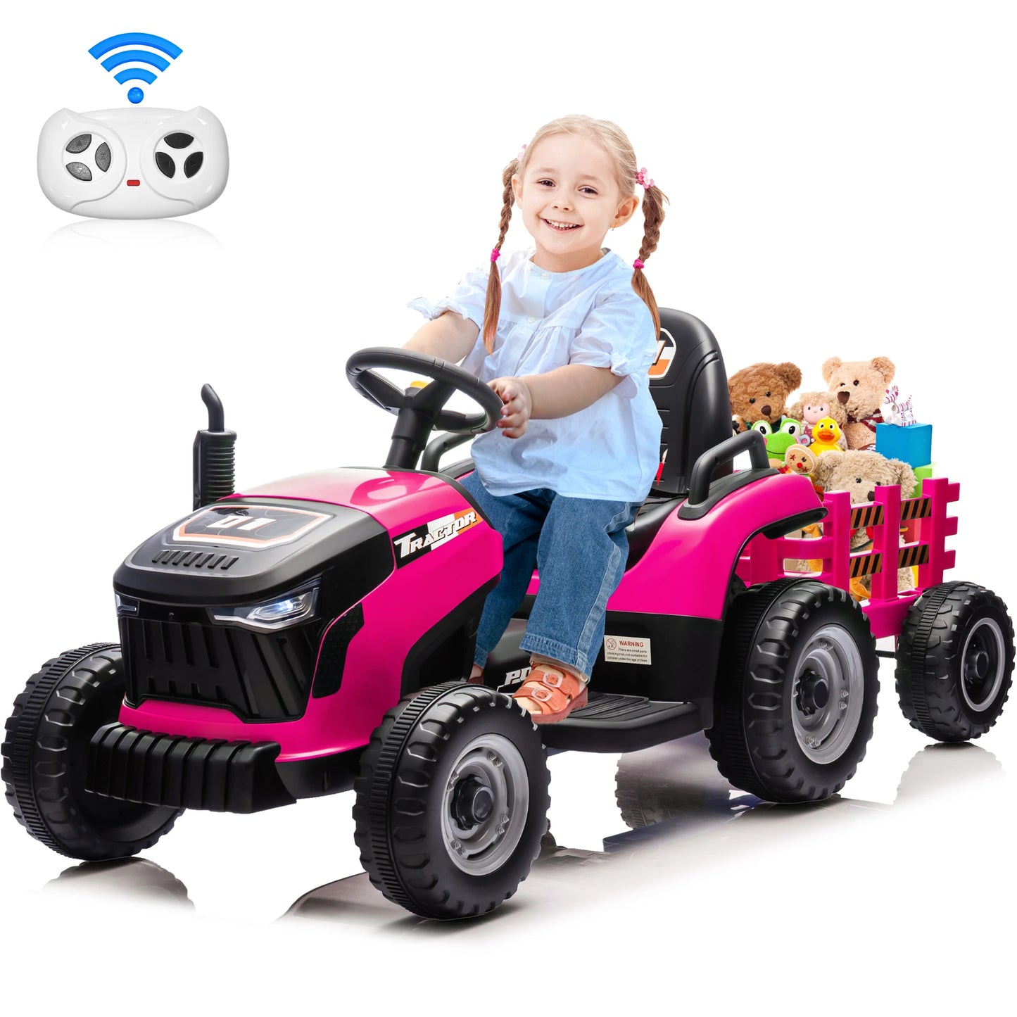 24V Kids Ride-On Tractor w/ Trailer & Remote Control | 2-IN-1 Power Tractor