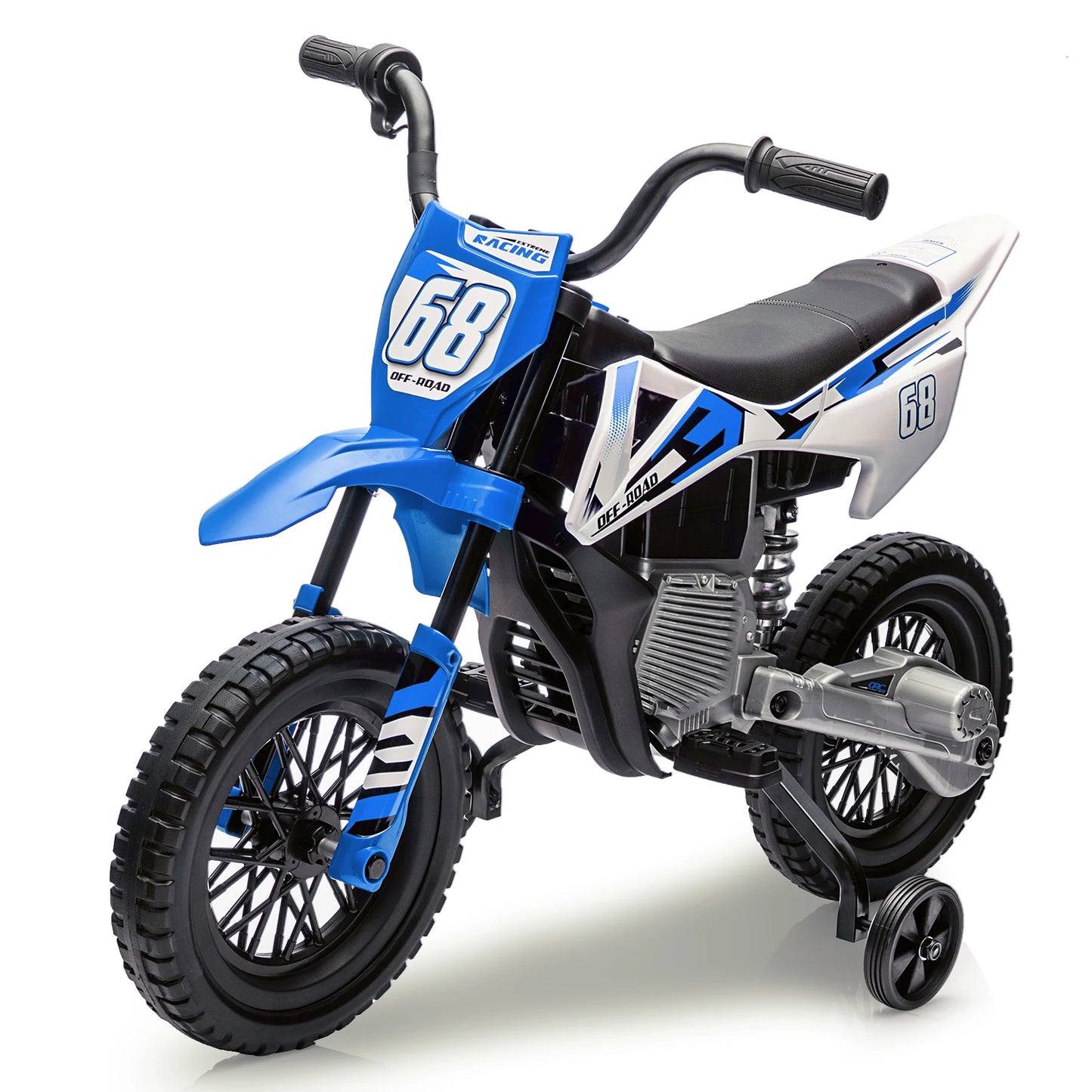 12V Kids Electric Dirt Bike w/ Training Wheels & Music | Safe Ride-on Motorcycle for Children(Age: 3 to 6Y)