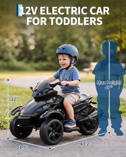 12V Electric Ride-On Tricycle | Dual Motor, Lights & Music | Kids Rider