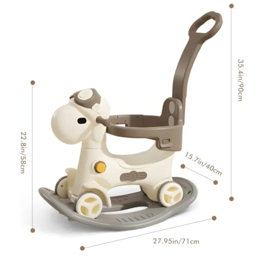 4-in-1 Toddler Rocking Horse | Ride-On, Push Car & Balance Toy | Kids Rider