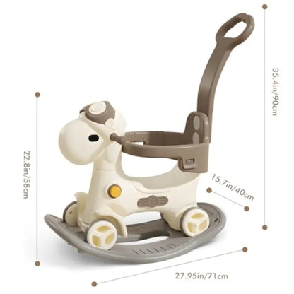 4-in-1 Toddler Rocking Horse | Ride-On, Push Car & Balance Toy | Kids Rider