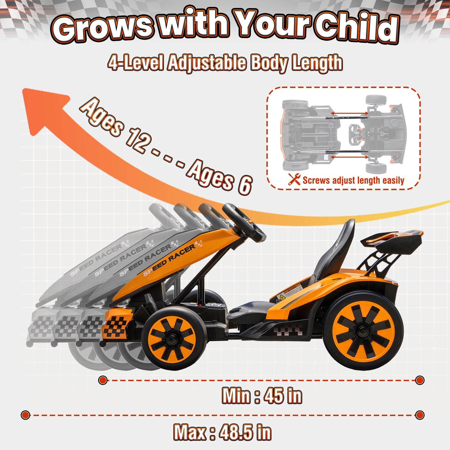 24V 360°Drift Go Kart for Kids | High Speed Drift Racing Car for Kids (Age: 5 to 14 Year)