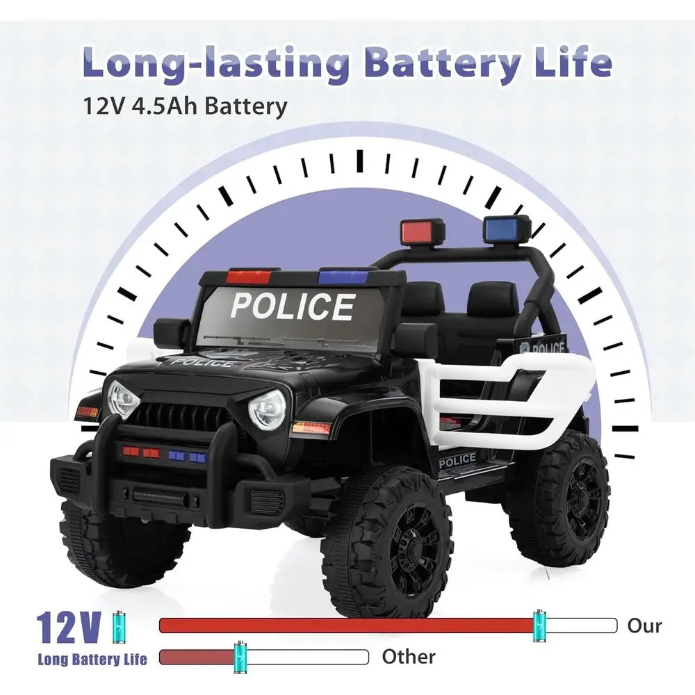 12V Kids Police Ride-On Jeep with Remote Control | Kids Rider