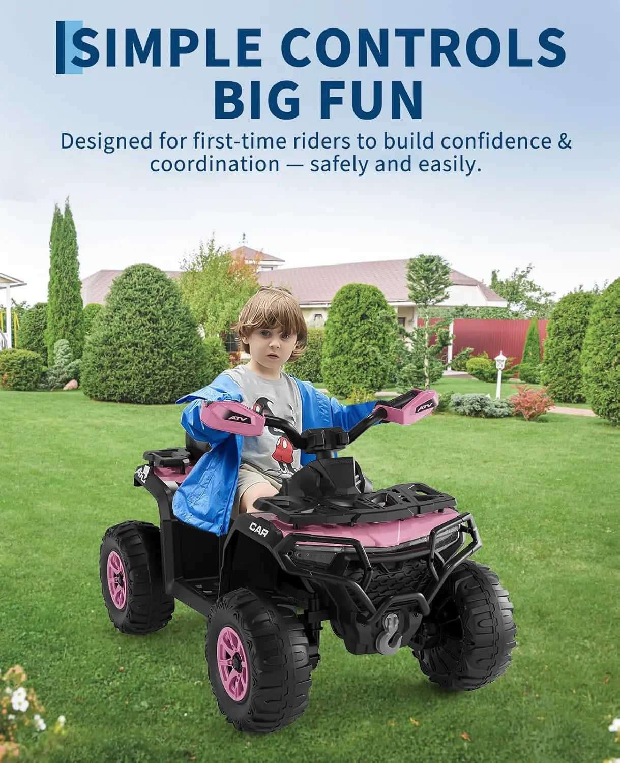 12V Kids Ride-on Electric ATV with Dual 45W Motors & Remote (Age: 3 - 9Y)