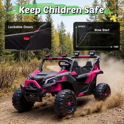 2 Seater 24V 4WD Kids Electric Ride-On UTV Off-Road Buggy with Remote | Best Gift for Kids Boys Girls