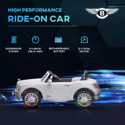 Bentley Mulsanne 12V Kids Ride on Car, Battery Powered Car with Remote Control, Suspension, Startup Sound, LED Lights, MP3, Horn, Mus