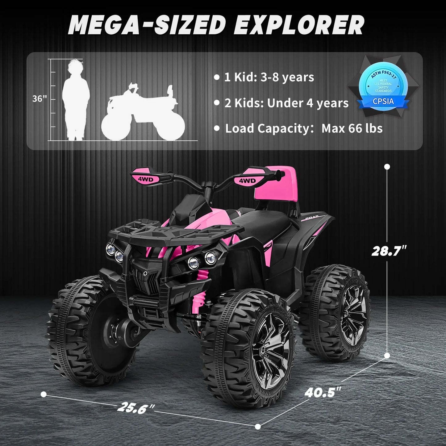 24V 4WD Kids ATV | 800W Motor & Remote | Kids Rider