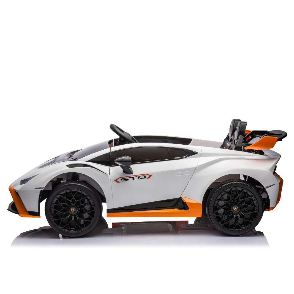 24V Licensed Lamborghini Huracan STO Kids Electric Ride-On Drift Car: 360° Spin