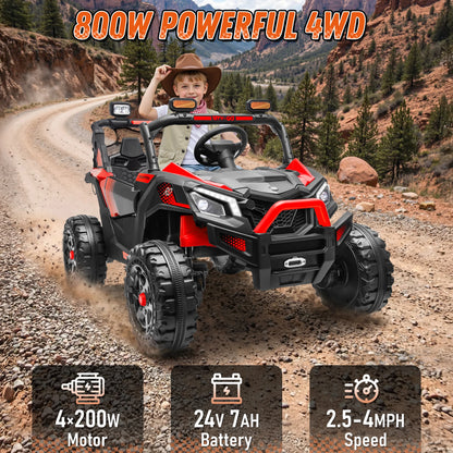 24V 4WD Kids Fun Ride-On ATV w/ Remote & LED Lights (Age: 3 to 10 Y)