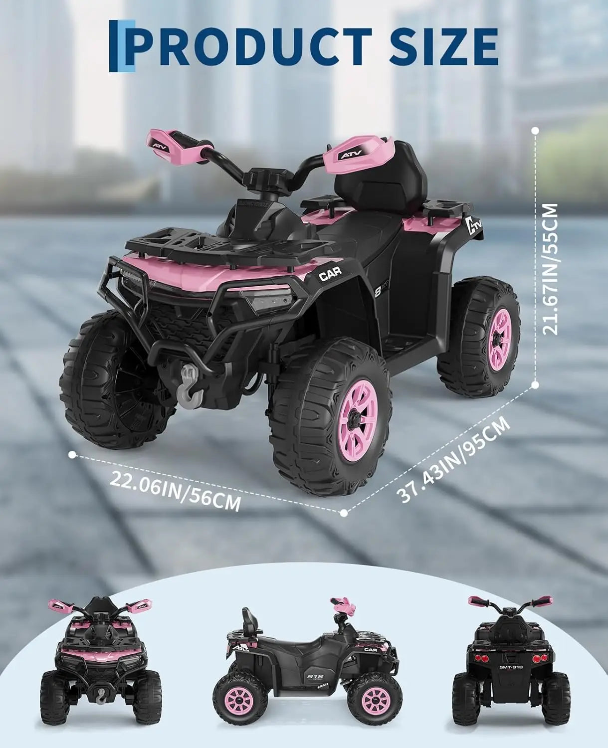 12V Kids Ride-on Electric ATV with Dual 45W Motors & Remote (Age: 3 - 9Y)