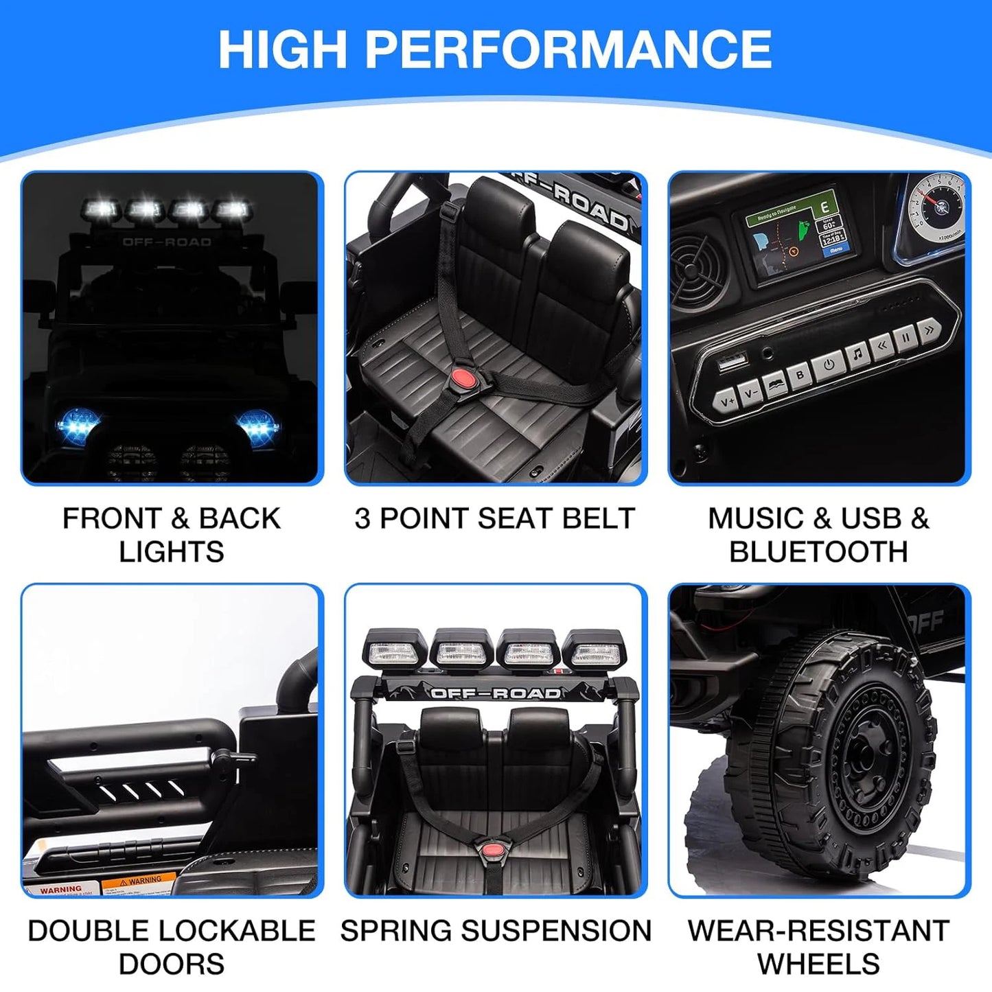 Lil Drivers 12V Kids Jeep Ride-On Truck w/ Remote & LED Lights