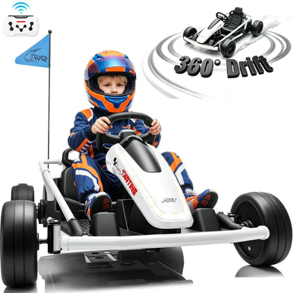 24V 360° Drift Go Kart Ride-On for Kids | 400W Dual Motor | Kids Rider