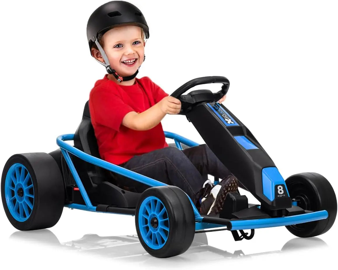 24V Kids Drift Go Kart 2x300W High-Speed 8.5 MPH | High Speed Drifting Car with Full Metal Body(Age: 5-12 Years)