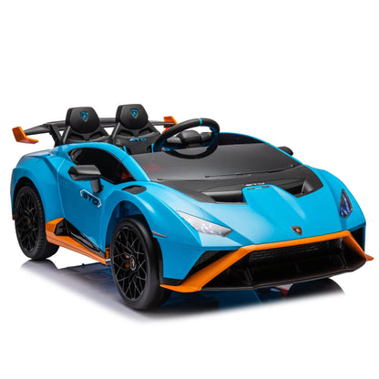 24V Licensed Lamborghini Huracan STO Kids Electric Ride-On Drift Car: 360° Spin