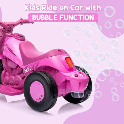 6V Ride-On Bubble Motorcycle for Toddlers & Kids | 3-Wheel Electric Bike | Kids Rider